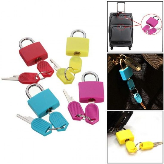 Travel Mini Brass Padlock with 2 keys Set Luggage Suitcase Bag Safe Secure Lock