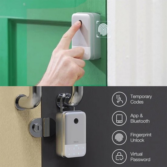 Tuya Smart Key Lock Box Fingeprint Key Safe Bluetooth Wireless Network Password Aluminum Alloy Key Storage Lock Box Weatherproof