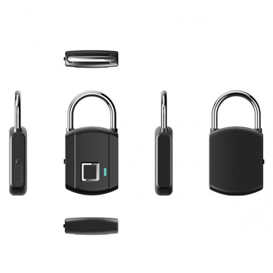 USB Smart Fingerprint Lock Anti Theft Padlock Keyless Door Luggage Case Lock