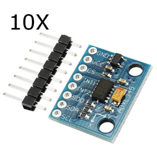 10Pcs GY-291 ADXL345 3-Axis Tilt Digital Gravity Acceleration Sensor Module For 10Pcs GY-291 ADXL345 3-Axis Tilt Digital Gravity Acceleration Sensor Module For