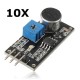 10Pcs Sound Detection Sensor Module LM393 Chip Electret Microphone for Arduino - products that work with official Arduino boards
