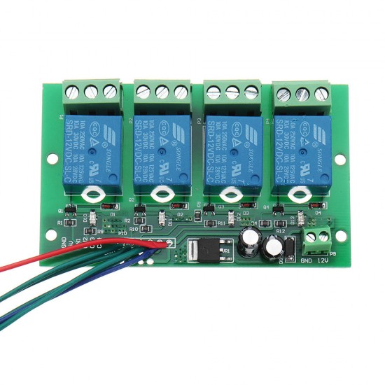 12V 4 Channels Capacitive Touch Button Switch Module With Relay And Self-locking Interlock Function