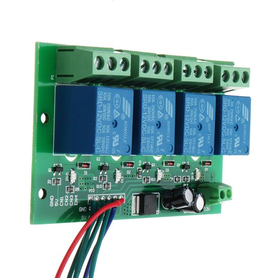 12V 4 Channels Capacitive Touch Button Switch Module With Relay And Self-locking Interlock Function