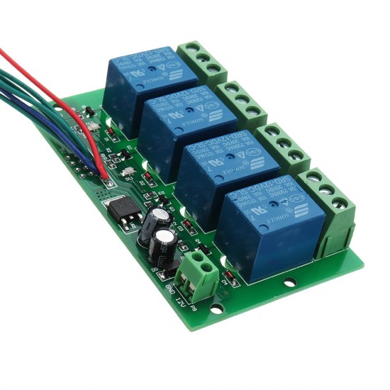 12V 4 Channels Capacitive Touch Button Switch Module With Relay And Self-locking Interlock Function