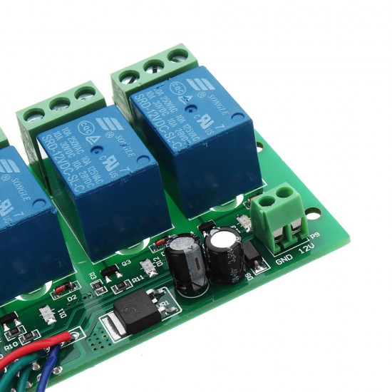 12V 4 Channels Capacitive Touch Button Switch Module With Relay And Self-locking Interlock Function