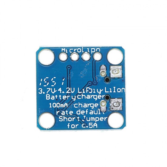 3.7V 4.2V 5V 100mA Micro-Lipo Charger USB Battery Charging Board Micro-B Connector Lithium for LiPoLiIon V1