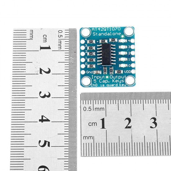 3pcs AT42QT1070 5-Pad 5 Key Capacitive Touch Screen Sensor Module Board DC 1.8 to 5.5V Power For Standalone Mode