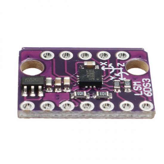 3pcs GY-LSM6DS3 1.71-5V 3 Axis Accelerometer 3 Axis Gyroscope Sensor 6 Axis Inertial Breakout Board Tilt Angle Module Embedded Temperature Sensor SPI/I2C Serial Interface Low Power Consumption