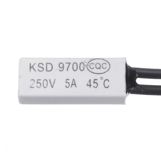 3pcs KSD9700 250V 5A 45°Plastic Thermostatic Temperature Sensor Switch NC 3pcs KSD9700 250V 5A 45°Plastic Thermostatic Temperature Sensor Switch NC