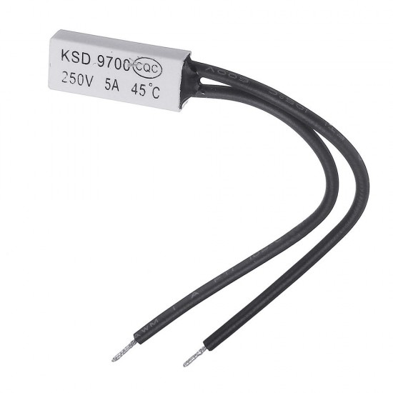 50pcs Normal Open KSD9700 250V 5A 45°Plastic Thermostatic Temperature Sensor Switch NO