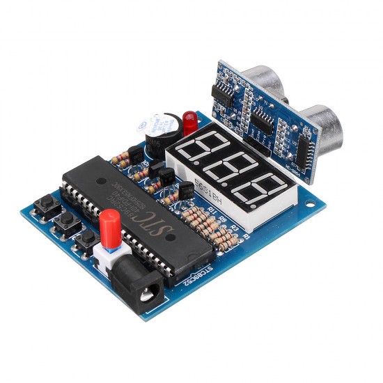 51Single Chip + HC-SR04 Ultrasonic Ranging Sensor Module Ultrasonic Range Finder Reversing Radar Alwith Display