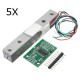 5Pcs 5KG Small Scale Load Cell Weighing Pressure Sensor With A/D HX711AD Adapter