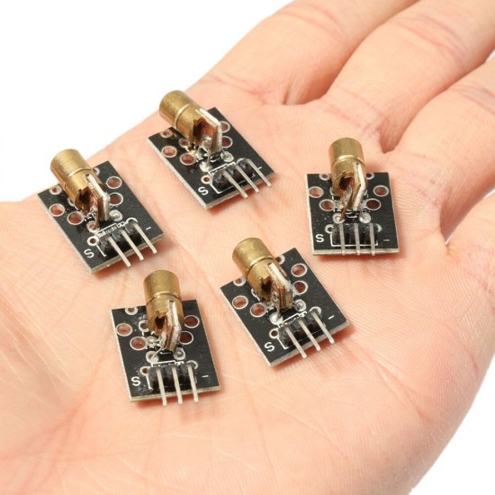 5Pcs KY-008 5V 3pin 650nm Transmitter Dot Diode Copper Head Red Laser Module PIC DIY 5Pcs KY-008 5V 3pin 650nm Transmitter Dot Diode Copper Head Red Laser Module PIC DIY