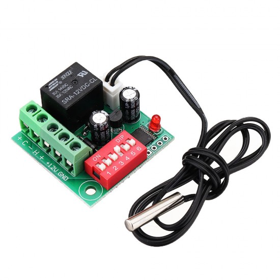 5pcs W1701 12V DC Digital Temperature Controller Switch Thermostat Adjustable Thermostat Temperature Switch Cooling Controller