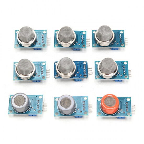 9Pcs MQ2 MQ-3 MQ-4 MQ-5 MQ-6 MQ-7 MQ-8 MQ-9 MQ-135 Gas Sensor Module 9Pcs MQ2 MQ-3 MQ-4 MQ-5 MQ-6 MQ-7 MQ-8 MQ-9 MQ-135 Gas Sensor Module