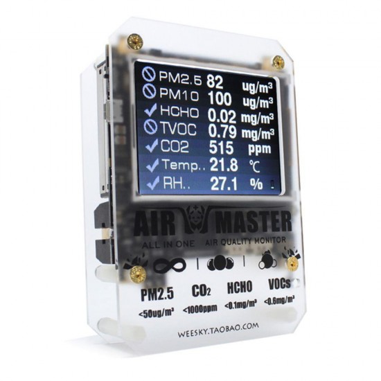 AM7 Plus Indoor Air Quality Detector Meter PM2.5 PM10 HCHO TVOC CO2 Temp RH Monitor Laser Gas Sensor Tester AM7 Plus Indoor Air Quality Detector Meter PM2.5 PM10 HCHO TVOC CO2 Temp RH Monitor Laser Gas Sensor Tester