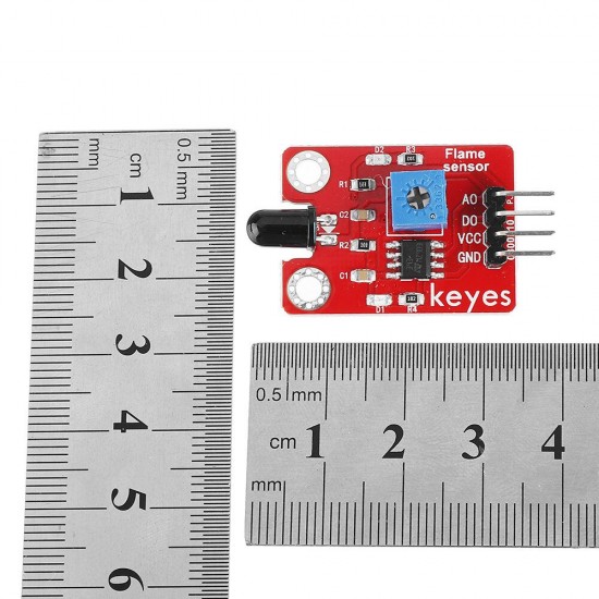 Flame Sensor (pad hole) with Pin Header Module Digital Signal and Analog Signal