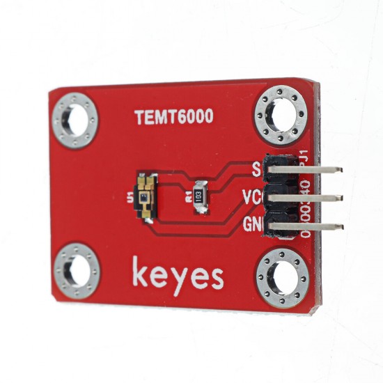 TEMT6000 Light Sensor(Pad hole) Analog Signal Module with Pin Header Version TEMT6000 Light Sensor(Pad hole) Analog Signal Module with Pin Header Version