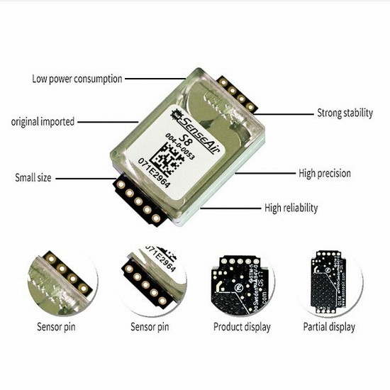 S8-004-0-0053 S8-0053 Infrared CO2 Carbon Dioxide Sensor S80053 S8 0053 Module S8-004-0-0053 S8-0053 Infrared CO2 Carbon Dioxide Sensor S80053 S8 0053 Module