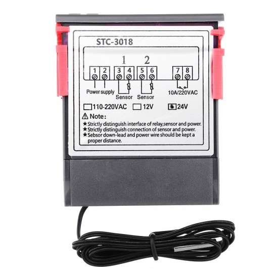 STC-3018 12V / 24V / 220V Digital Temperature Controller C/F Thermostat Relay 10A Heating/Cooling Thermoregulator with Dual LED Display STC-3018 12V / 24V / 220V Digital Temperature Controller C/F Thermostat Relay 10A Heating/Cooling Thermoregulator with Dual LED Display
