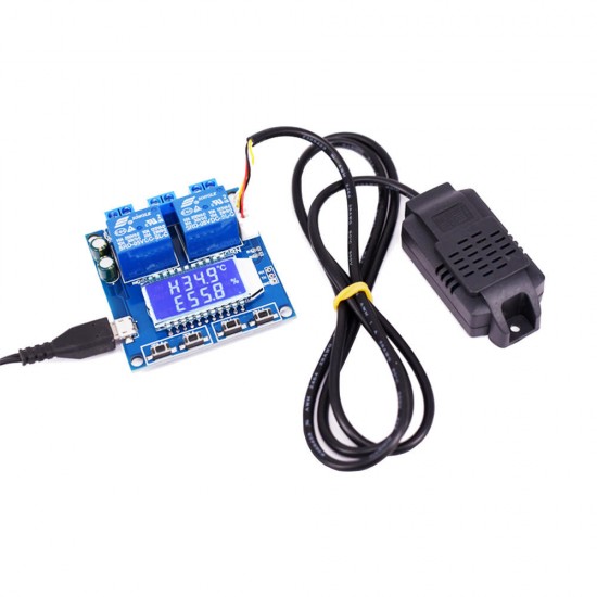 Temperature and Humidity Control Module Switch Digital Display Dual Output Automatic Constant Instrument Board With Sensor