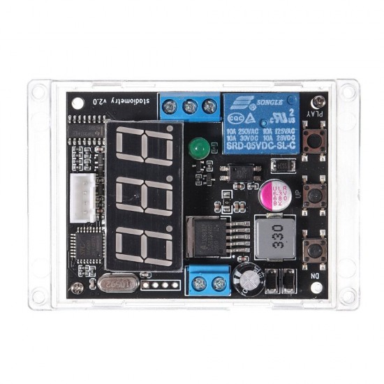 Ultrasonic Sensor Module Distance Measuring Meter Ranging Sensor 1cm-600cm Adjustable Relay Output with Probe and Display 12V/24V DC