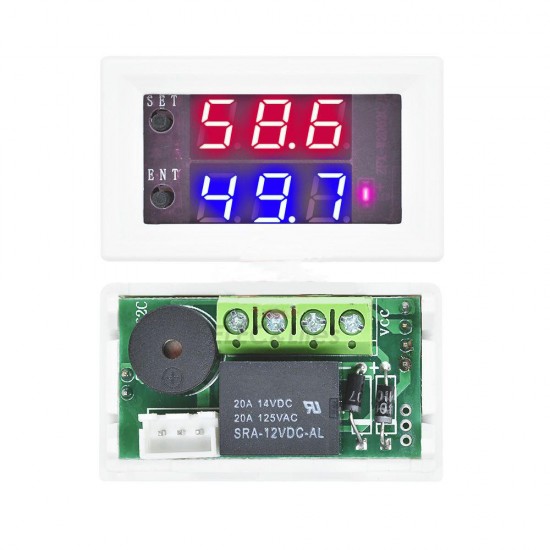 W2026C DC 24V 10A Digital Hygrometer Humidity Meter with Red/Blue LED Display Hygrometer Adjustable Humidity Controller Sensor Switch