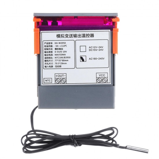 XH-W2050 Transmitter Output Thermostat Super Intelligent Temperature Control Output 0-5V or 0-10V Analog Output XH-W2050 Transmitter Output Thermostat Super Intelligent Temperature Control Output 0-5V or 0-10V Analog Output