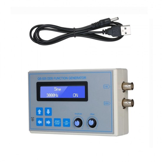 DDS Function Signal Generator Sine Square Triangle Sawtooth Wave Low Frequency LCD Display USB Cable DC9V 1Hz-65534Hz