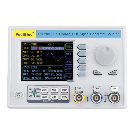 FY6200 Embedded Panel Signal Generator DDS Dual-channel Function Generator 30MHz/40MHz/50MHz/60MHz Waveform Frequency Generator FY6200 Embedded Panel Signal Generator DDS Dual-channel Function Generator 30MHz/40MHz/50MHz/60MHz Waveform Frequency Generator