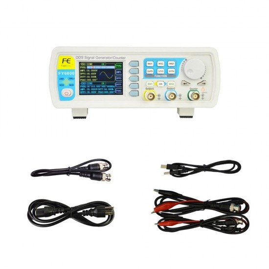 FY6800 2-Channel DDS Arbitrary Waveform Signal Generator 14bits 250MSa/s Sine Square Pulse Frequency Meter VCO Modulation FY6800 2-Channel DDS Arbitrary Waveform Signal Generator 14bits 250MSa/s Sine Square Pulse Frequency Meter VCO Modulation