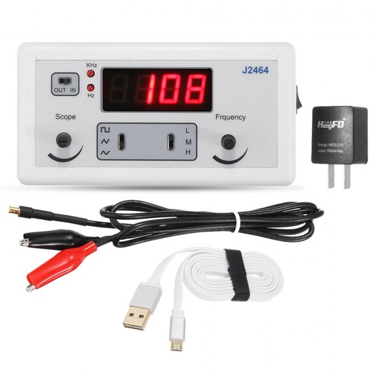 J2464 Dual Channel 400kHZ Signal Generator Waveform Generation Frequency Meter Sinusoidal Square Wave Frquency Counter