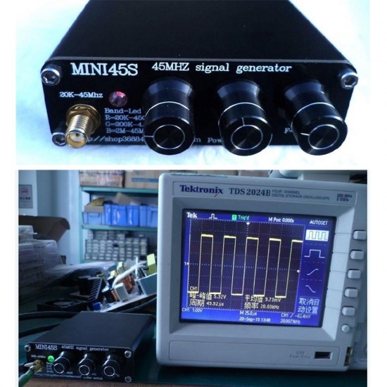 MINI45S 20k-45Mhz Signal Generator DC 8-12V Signal Generator Frequency Potentiometer Adjust