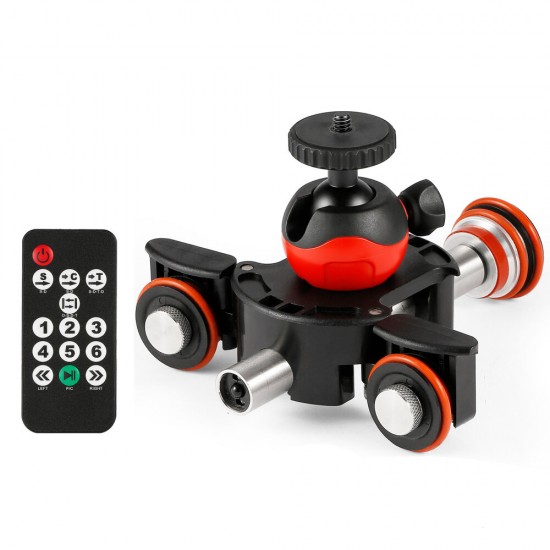 L8X Slider Dolly Photography Electronic Car with Remote Control Ball Head Phone Clip