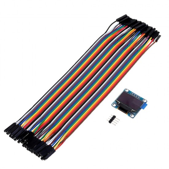 10pcs 0.96 Inch OLED I2c IIC LCD Screen Module + F-F Dupont Line 12864 128x64 Display Module