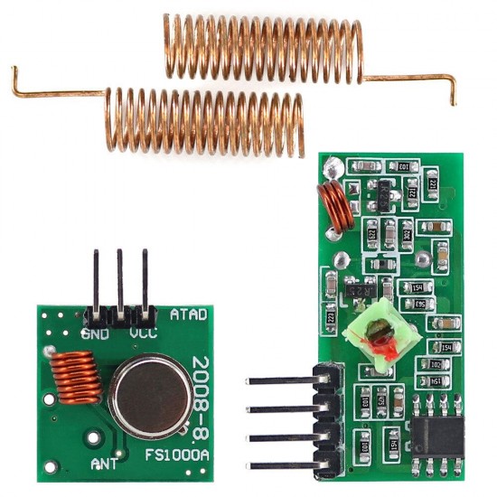 10pcs 433MHz RF Wireless Receiver Module Transmitter kit + 2PCS RF Spring Antenna for Arduino - products that work with official for Arduino boards 10pcs 433MHz RF Wireless Receiver Module Transmitter kit + 2PCS RF Spring Antenna for Arduino - products that work with official for Arduino boards