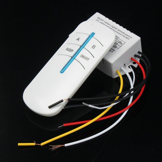 2 Channel Port 180-240V ON/OFF Wireless Digital Remote Control Light Wall Switch 20M