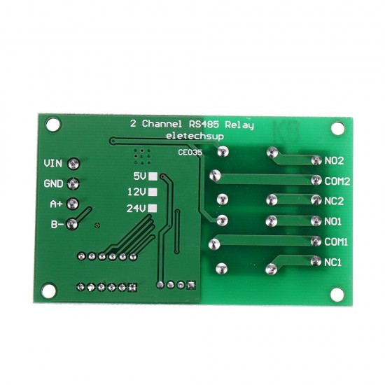 2 Channel RS485 Relay Board UART Serial Port Switch Module Modbus Remote Control for PLC Smart Home DC12V