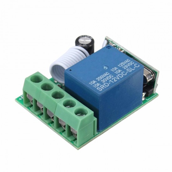 315MHz DC12V 10A 1CH Single Channel Wireless Relay RF Remote Control Switch Receiver Module 315MHz DC12V 10A 1CH Single Channel Wireless Relay RF Remote Control Switch Receiver Module