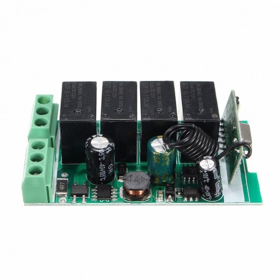 433MHz 220V 2200W 4 Channel Wireless Remote Control Switch Relay Module Receiver