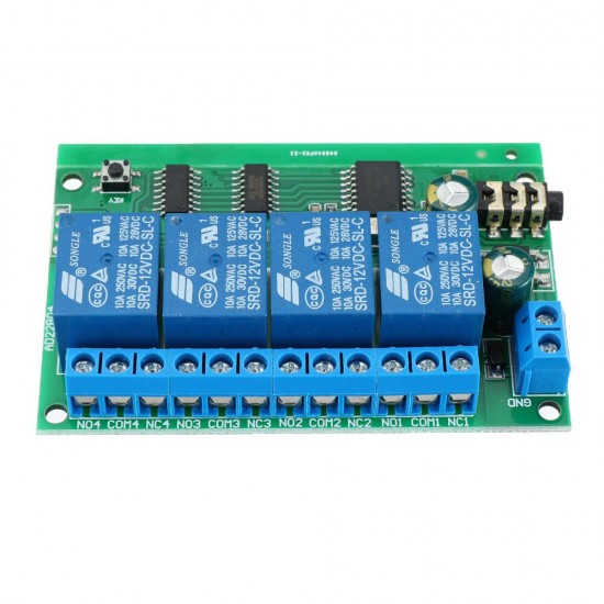 4CH DTMF MT8870 Audio Decoder Relay Remote Control Switch for Smart Home Voice Phone LED Light Control AD22B04 4CH DTMF MT8870 Audio Decoder Relay Remote Control Switch for Smart Home Voice Phone LED Light Control AD22B04
