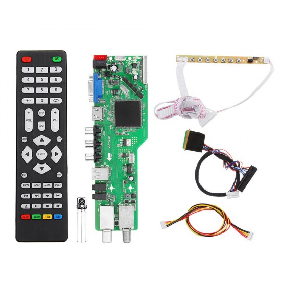 5 OSD Game RR52C.04A Support Digital Signal DVB-S2 DVB-C DVB-T2/T ATV Universal LCD Driver Board Dual USB Play Media 40Pin 1CH 6 Bit