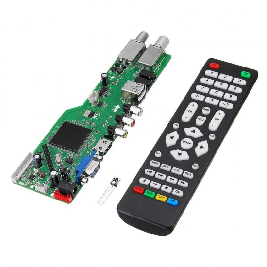 5 OSD Game RR52C.04A Support Digital Signal DVB-S2 DVB-C DVB-T2/T ATV Universal LCD Driver Board Dual USB Play Media With Remote