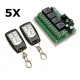 5Pcs 12V 4CH Channel 433Mhz Wireless Remote Control Switch With 2 Transimitter 5Pcs 12V 4CH Channel 433Mhz Wireless Remote Control Switch With 2 Transimitter