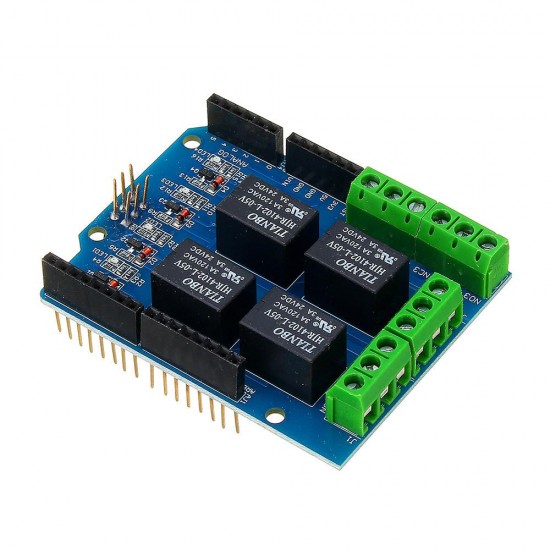 5V 4CH 4 Channel Relay Shield Extended Relay Module for Arduino - products that work with official Arduino boards