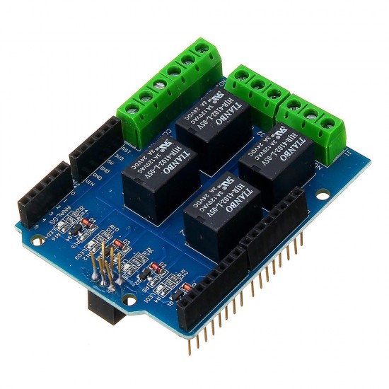 5V 4CH 4 Channel Relay Shield Extended Relay Module for Arduino - products that work with official Arduino boards