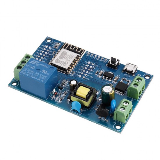 5pcs ESP-12F AC/DC Power Supply ESP8266 AC90-250V/DC7-12V/USB5V WIFI Single Relay Module Development Board