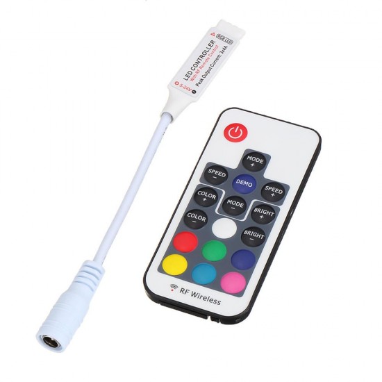 5pcs F17 Key Controller Mini Wireless LED Colorful Lights Remote Control Switch with Light Bar Radio Frequency Controller for Smart Home 5pcs F17 Key Controller Mini Wireless LED Colorful Lights Remote Control Switch with Light Bar Radio Frequency Controller for Smart Home