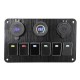 6 Gang Switch Panel 2USB Interior Control Car Boat Marine RV Rocker Breaker 12V