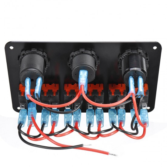 6 Gang Switch Panel 2USB Interior Control Car Boat Marine RV Rocker Breaker 12V 6 Gang Switch Panel 2USB Interior Control Car Boat Marine RV Rocker Breaker 12V